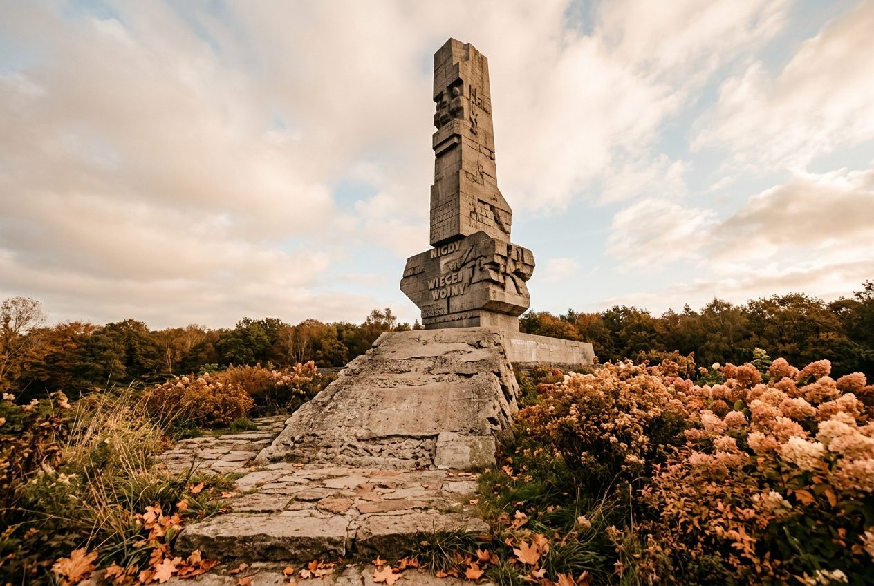 Mapa Gdańska, bilety i flaga na drewnianym stole — przygotowanie do wycieczki na Westerplatte